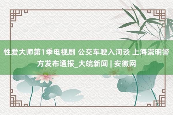 性爱大师第1季电视剧 公交车驶入河谈 上海崇明警方发布通报_大皖新闻 | 安徽网